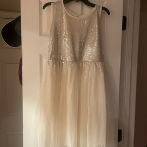 Cream color dress girls size 14/16